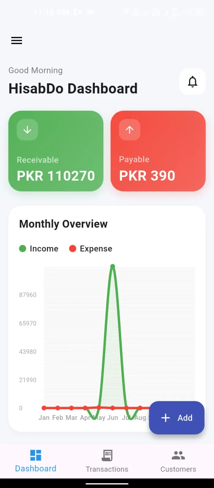 HisabDo Dashboard screenshot
